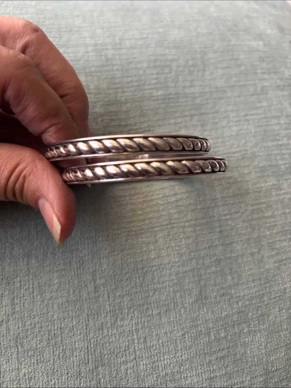 Brighton Silver-Tone Twisted Rope Bracelets -set of 2